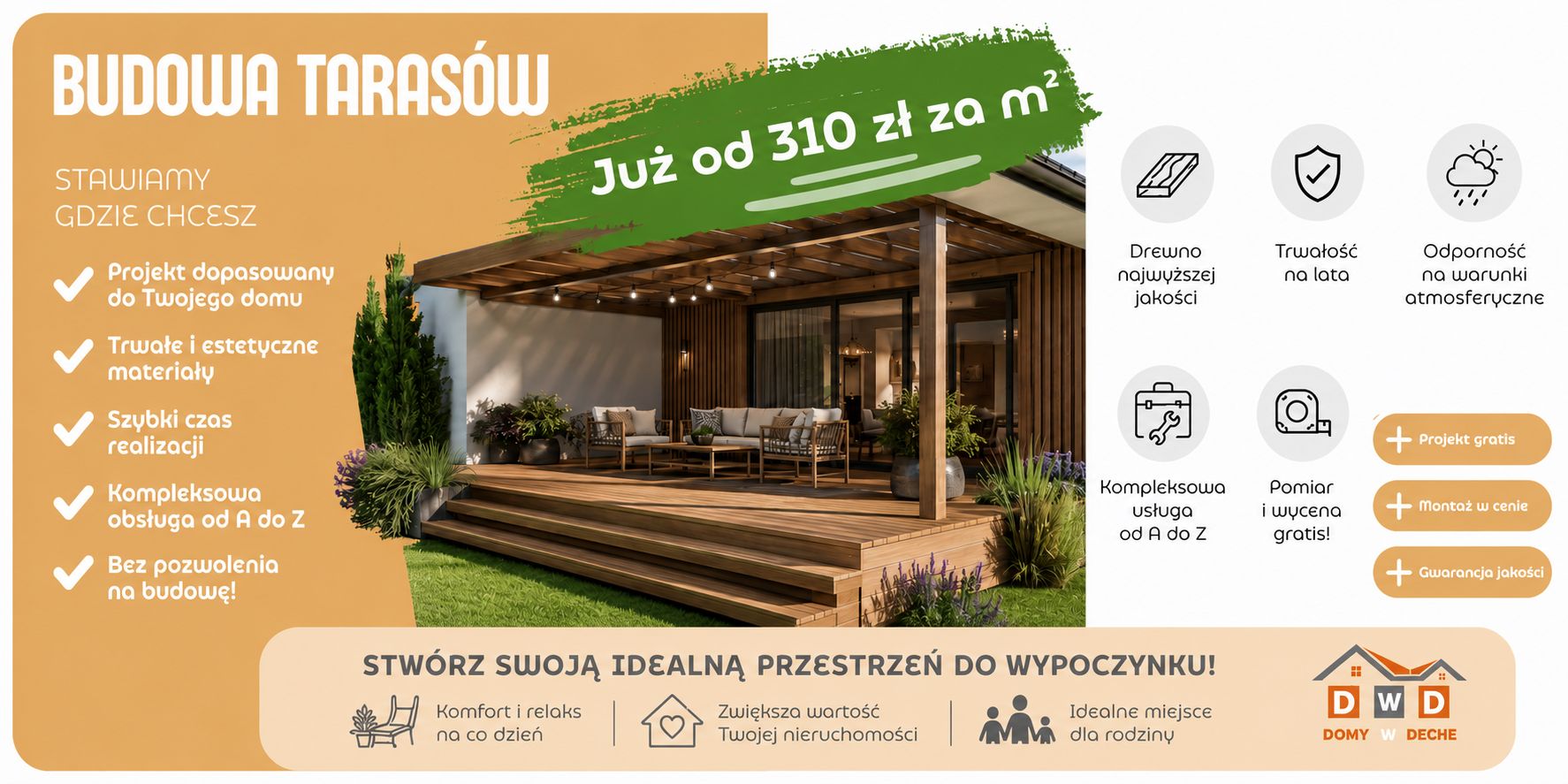 Budowa tarasów drewnianych kraków